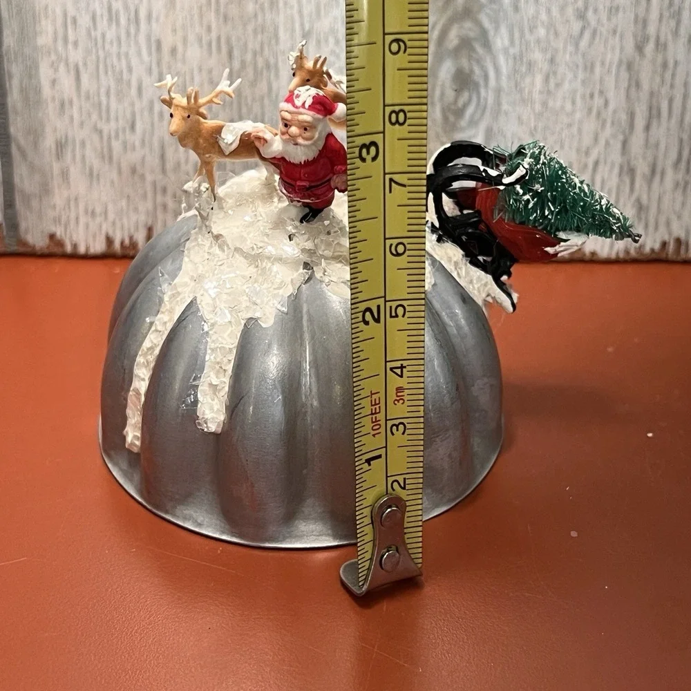 Vintage 1950's‎ Kitschy Hand Crafted Artwork Diorama Scene Christmas Santa Jello